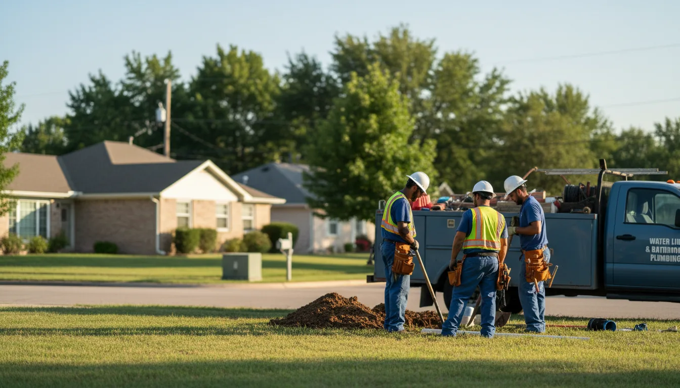 Residential water line and bathroom plumbing service in Rome, OH